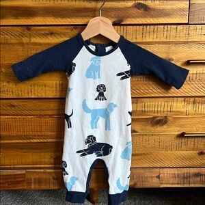 Monica + Andy Baby Boys Navy/White Puppy Dogs